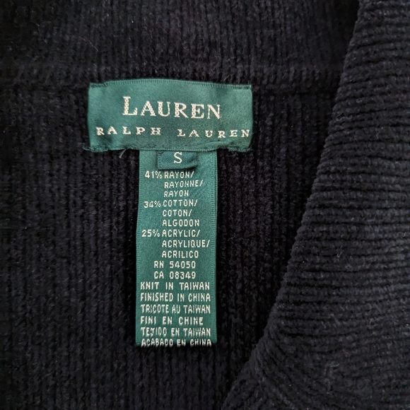 Women's Ralph Lauren black vintage chenille blazer sweater size small - Picture 6 of 10